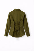 Olive Green Fitted Button Down Shirt