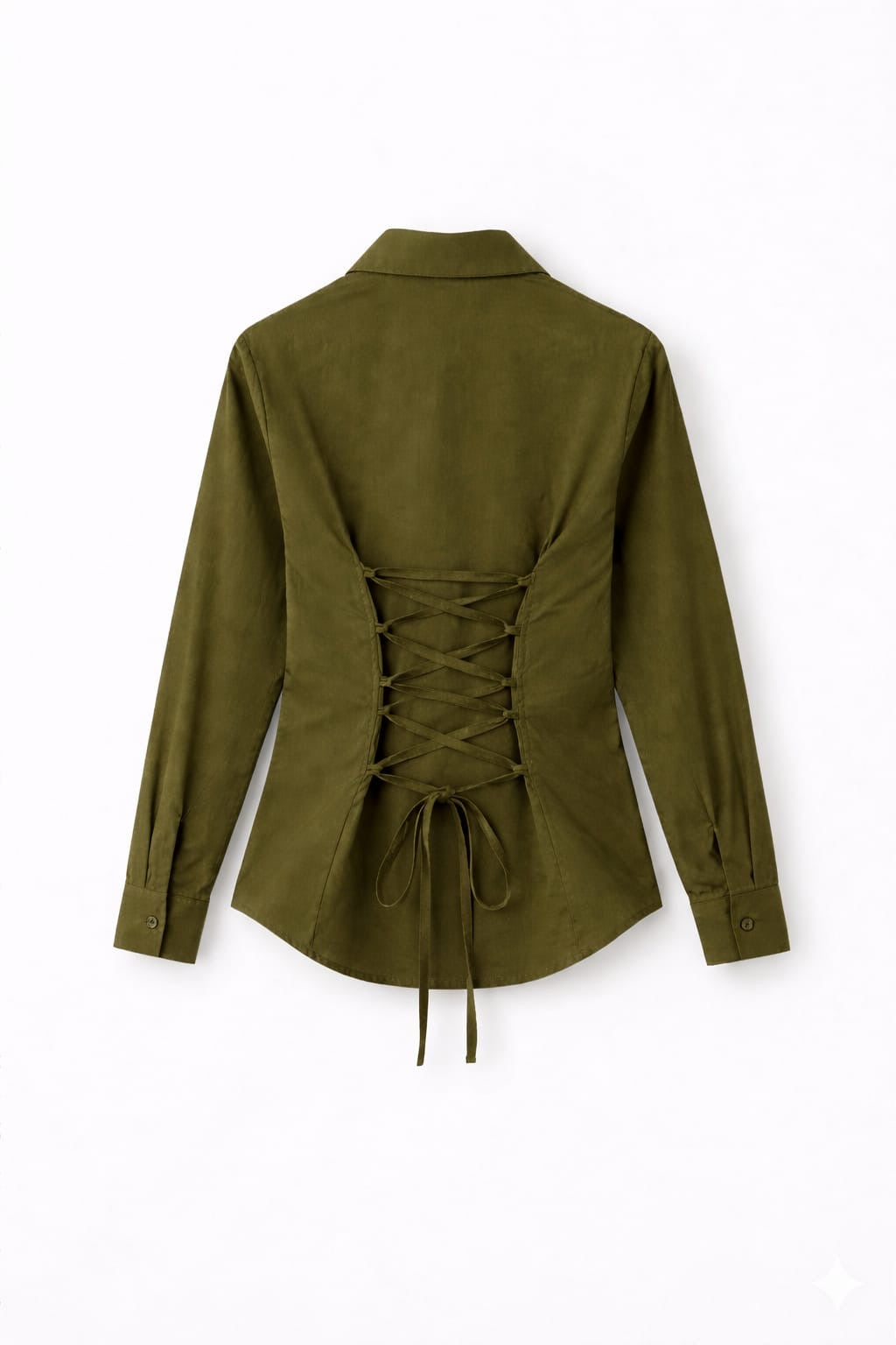 Olive Green Fitted Button Down Shirt