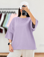 Lilac Drop Shoulder Tee