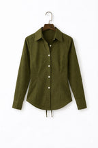 Olive Green Fitted Button Down Shirt
