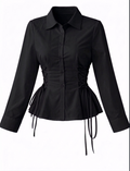 Corset Fit Shirt-Black