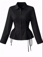 Corset Fit Shirt-Black