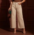Beige Wide Jeans