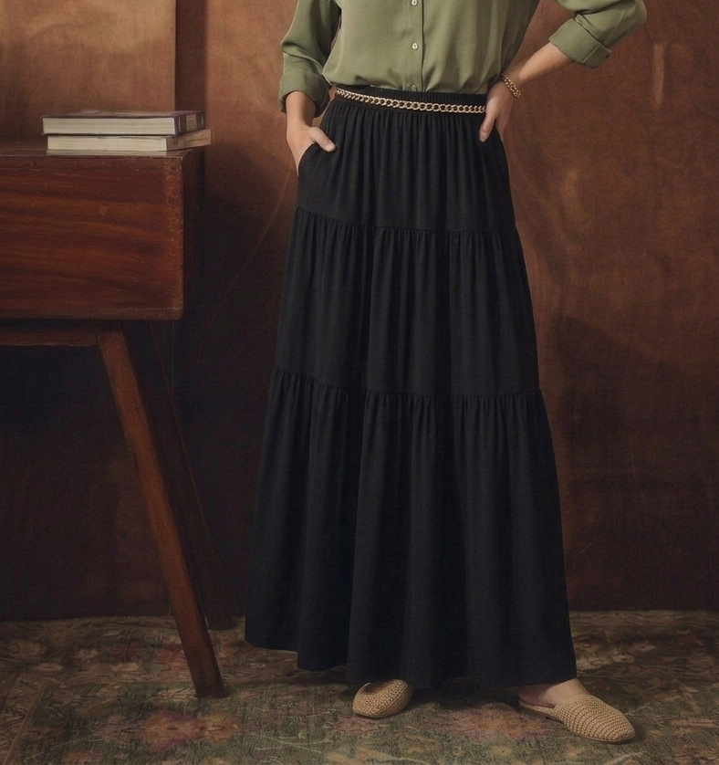 Black Layered Skirt