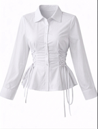 Corset Fit Shirt- White