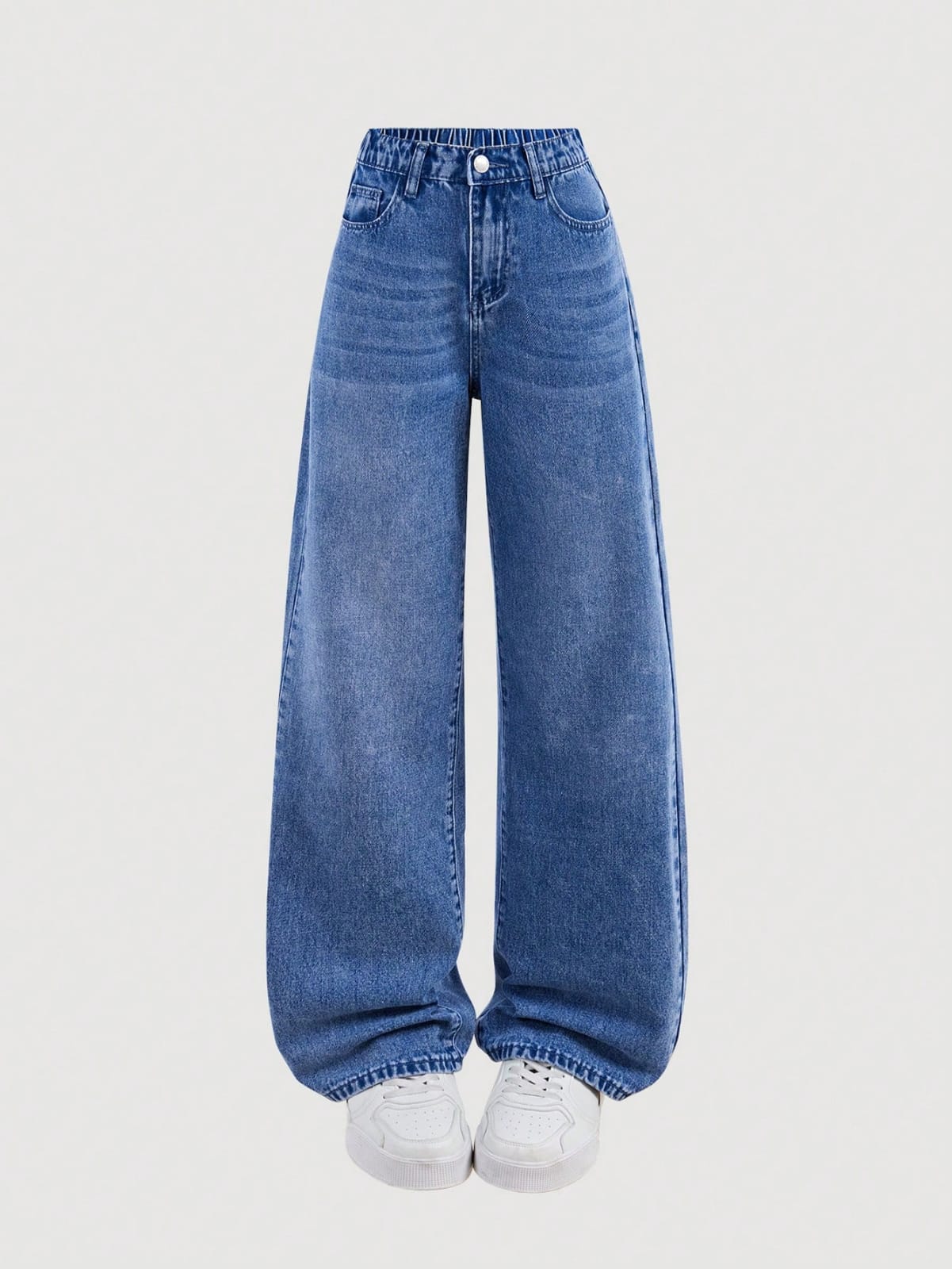 Shaded Dark-Blue Vintage Wide Leg Jeans