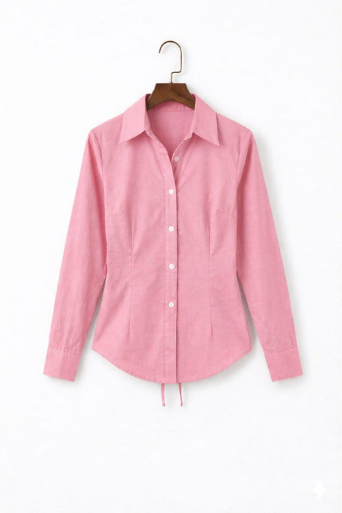 Baby Pink Fitted Button Down Shirt